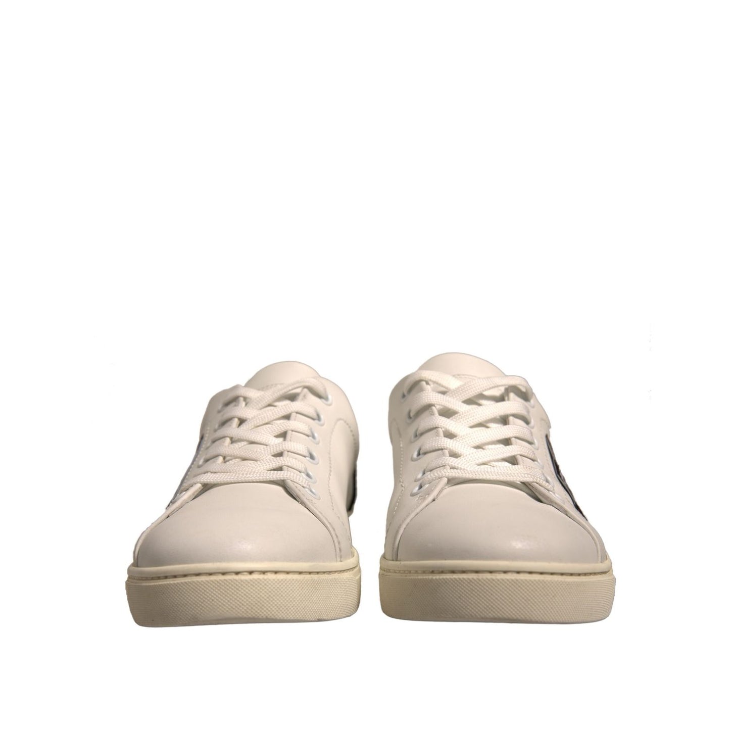 Dolce & Gabbana White Suede Leather Low Top Sneakers Shoes Dolce & Gabbana