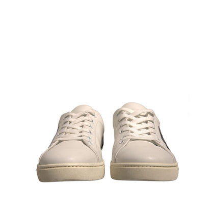 Dolce & Gabbana White Suede Leather Low Top Sneakers Shoes Dolce & Gabbana