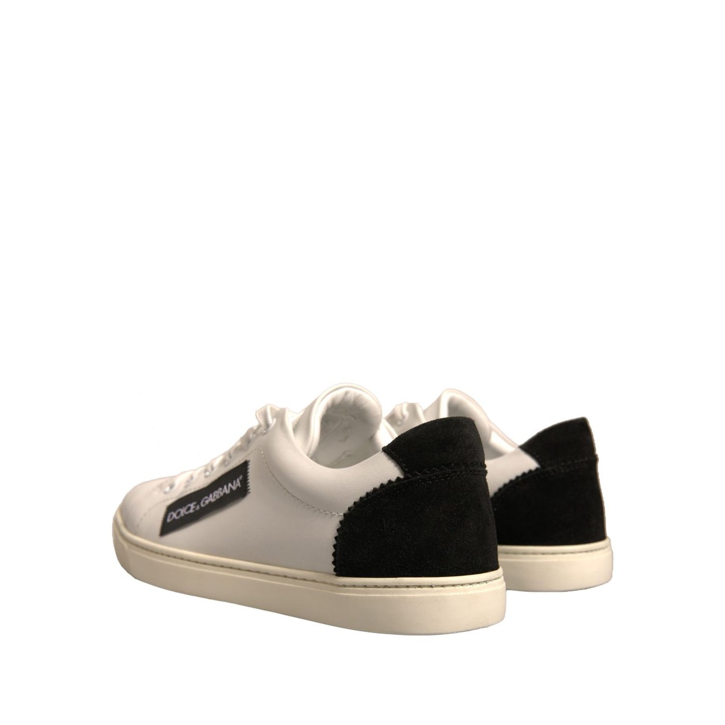 Dolce & Gabbana White Suede Leather Low Top Sneakers Shoes Dolce & Gabbana