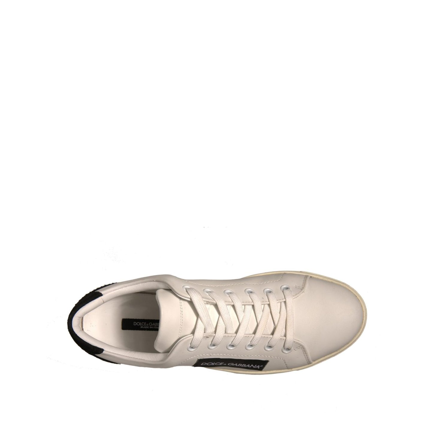 Dolce & Gabbana White Suede Leather Low Top Sneakers Shoes Dolce & Gabbana