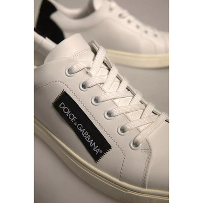 Dolce & Gabbana White Suede Leather Low Top Sneakers Shoes Dolce & Gabbana