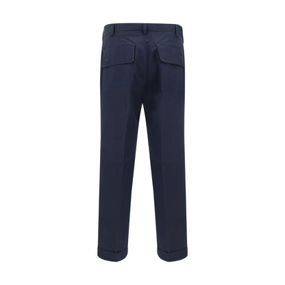 Germano Blue Cotton Casual Pants