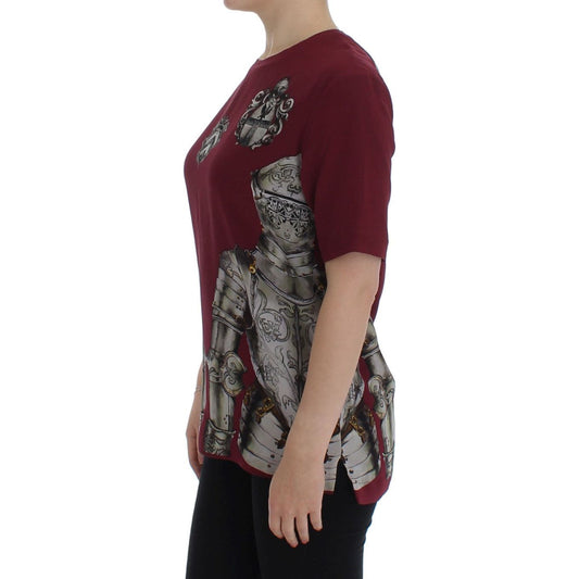 Enchanted Sicily Silk Blouse with Knight Print