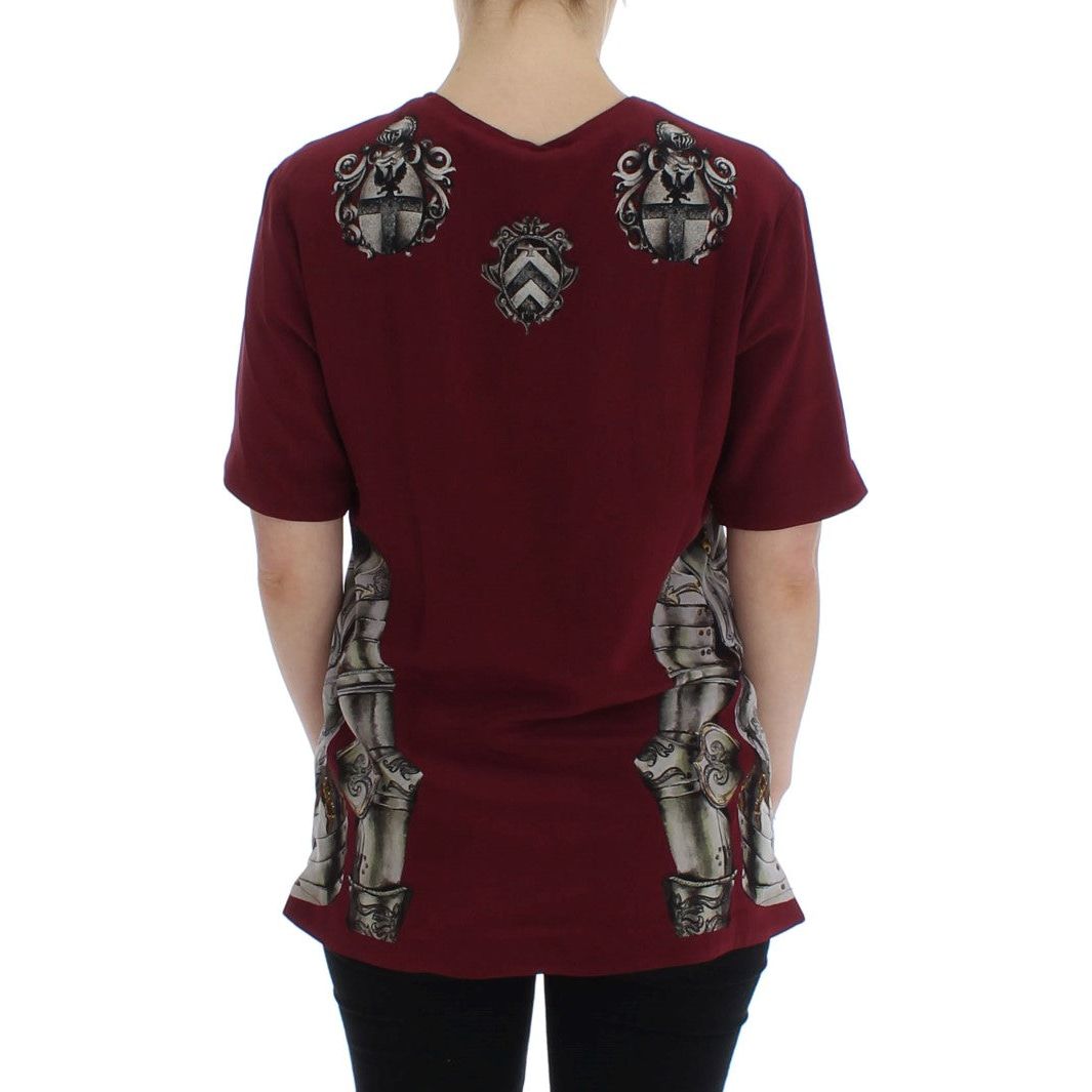 Enchanted Sicily Silk Blouse with Knight Print