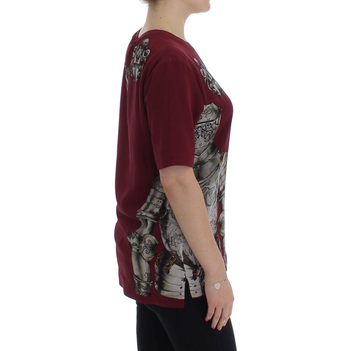 Enchanted Sicily Silk Blouse with Knight Print