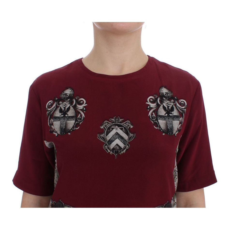 Enchanted Sicily Silk Blouse with Knight Print