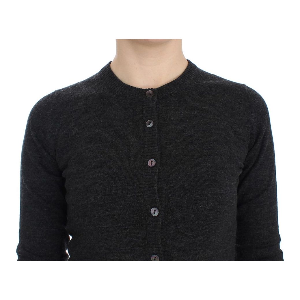 Dolce & Gabbana Elegant Gray Wool Cardigan Sweater gray-wool-button-cardigan-sweater-1