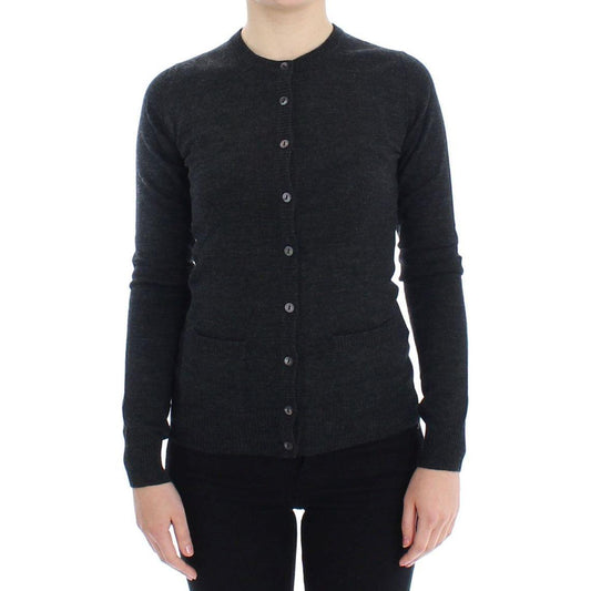 Dolce & Gabbana Gray Wool Button Cardigan Sweater