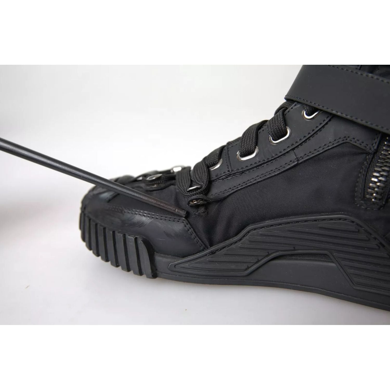 Dolce & Gabbana Black Nylon NS1 High Top Sneakers Shoes