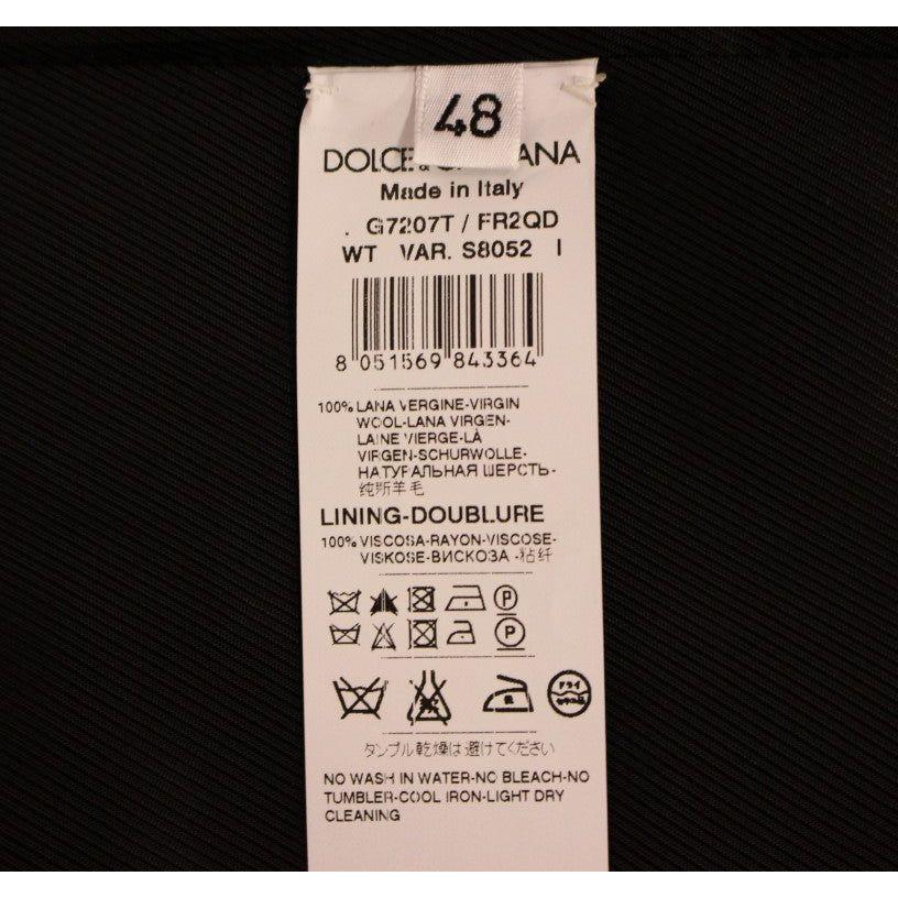 Dolce & Gabbana Gray Striped Wool Single Breasted Vest