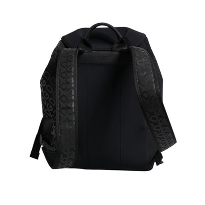 Dolce & Gabbana Black Neoprene Nylon DG Logo School Backpack Bag
