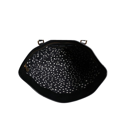 Dolce & Gabbana Brown Black Calfskin Leopard Print Shoulder Tote Bag