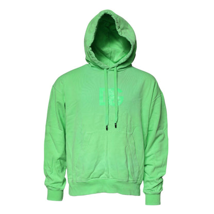 Dolce & Gabbana Green Logo Hooded Pullover Sweatshirt Sweater
