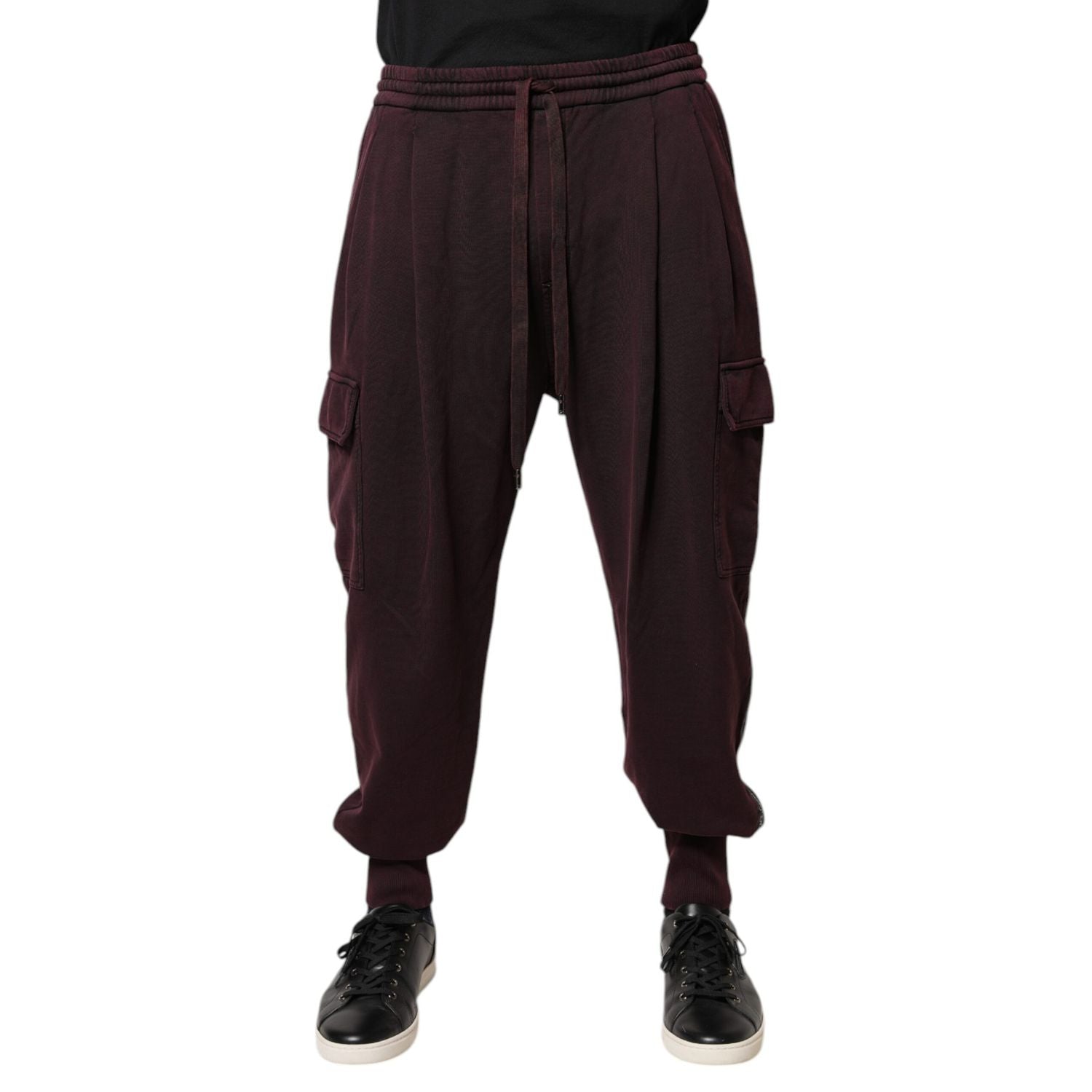 Dolce & Gabbana Dark Violet Cotton Cargo Jogger Pants