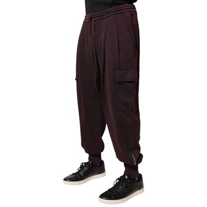 Dolce & Gabbana Dark Violet Cotton Cargo Jogger Pants