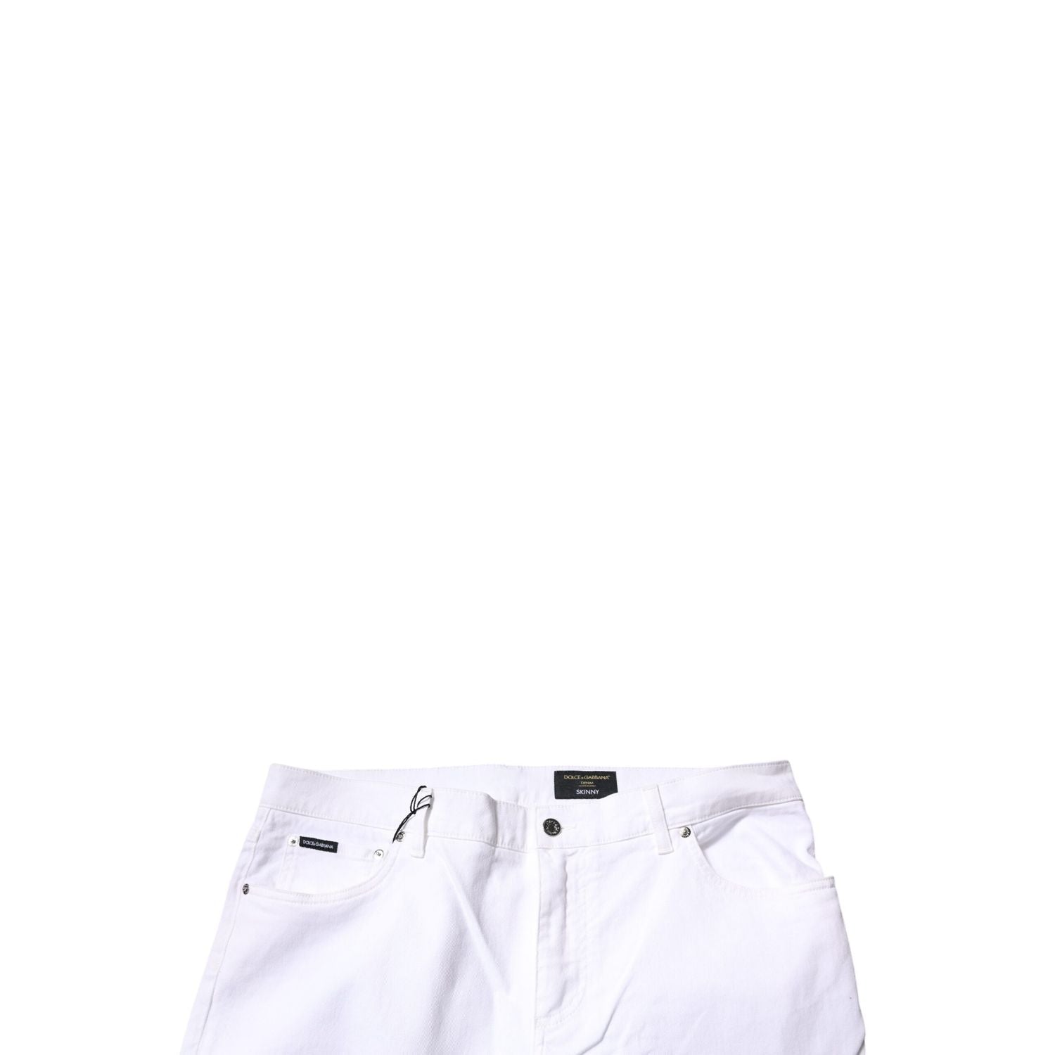 Dolce & Gabbana White Cotton Stretch Skinny Men Denim Jeans