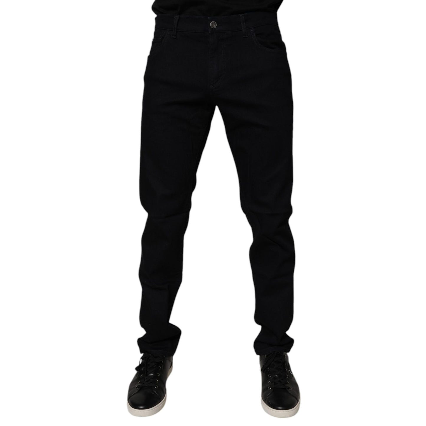 Dolce & Gabbana Black Cotton Stretch Slim Fit Men Denim Jeans Dolce & Gabbana