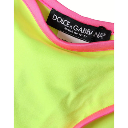 Dolce & Gabbana Yellow Pink Nylon Swimwear Bottom Beachwear Bikini