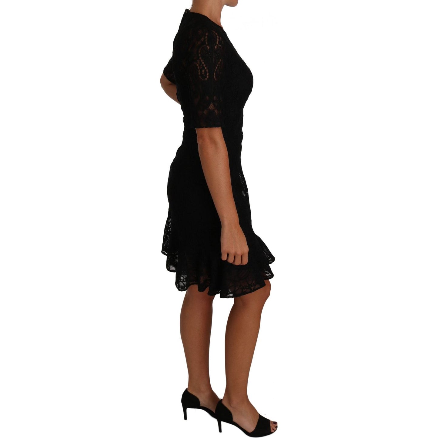 Dolce & Gabbana Chic Black Lace Sheath Dress with Silk Lining chic-black-lace-sheath-dress-with-silk-lining