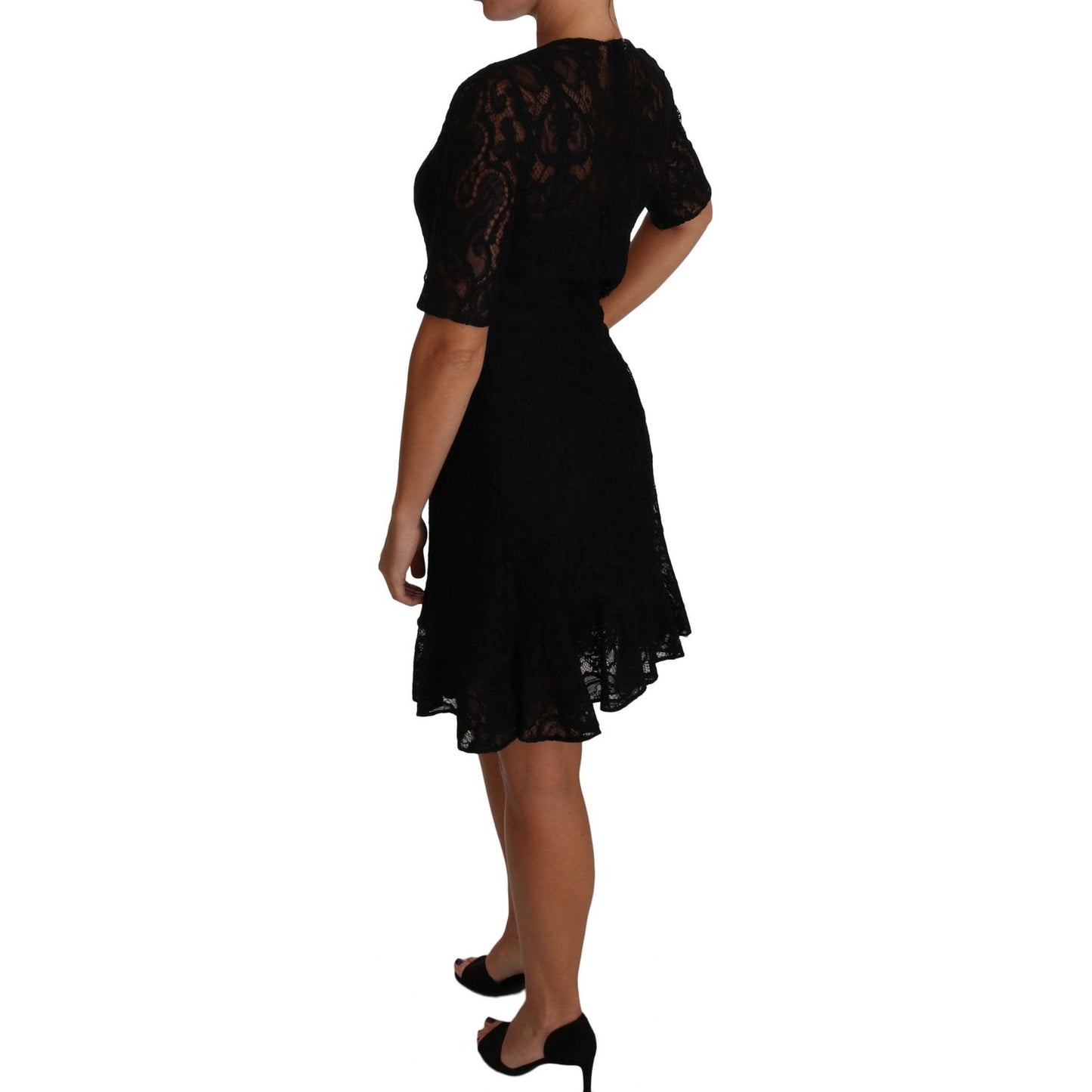 Dolce & Gabbana Chic Black Lace Sheath Dress with Silk Lining chic-black-lace-sheath-dress-with-silk-lining