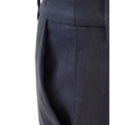 Lardini Blue Linen Casual Pants