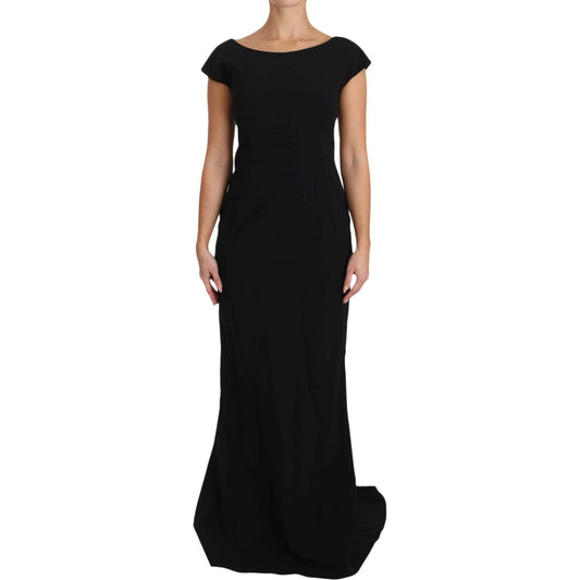 Dolce & Gabbana Black Stretch Fit Flare Gown Maxi Dolce & Gabbana