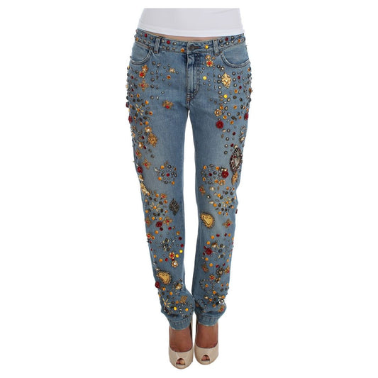 Enchanted Sicily Crystal Heart Boyfriend Jeans