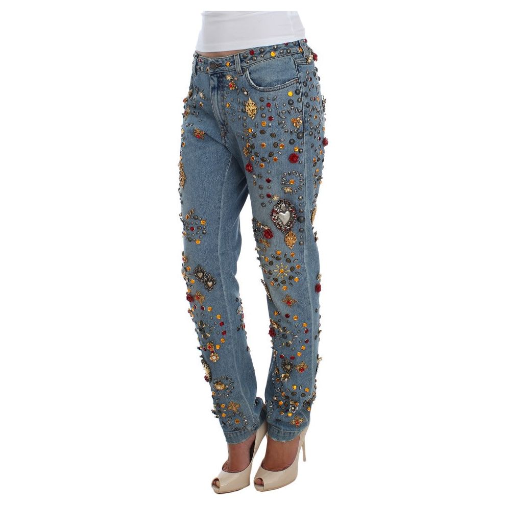 Enchanted Sicily Crystal Heart Boyfriend Jeans