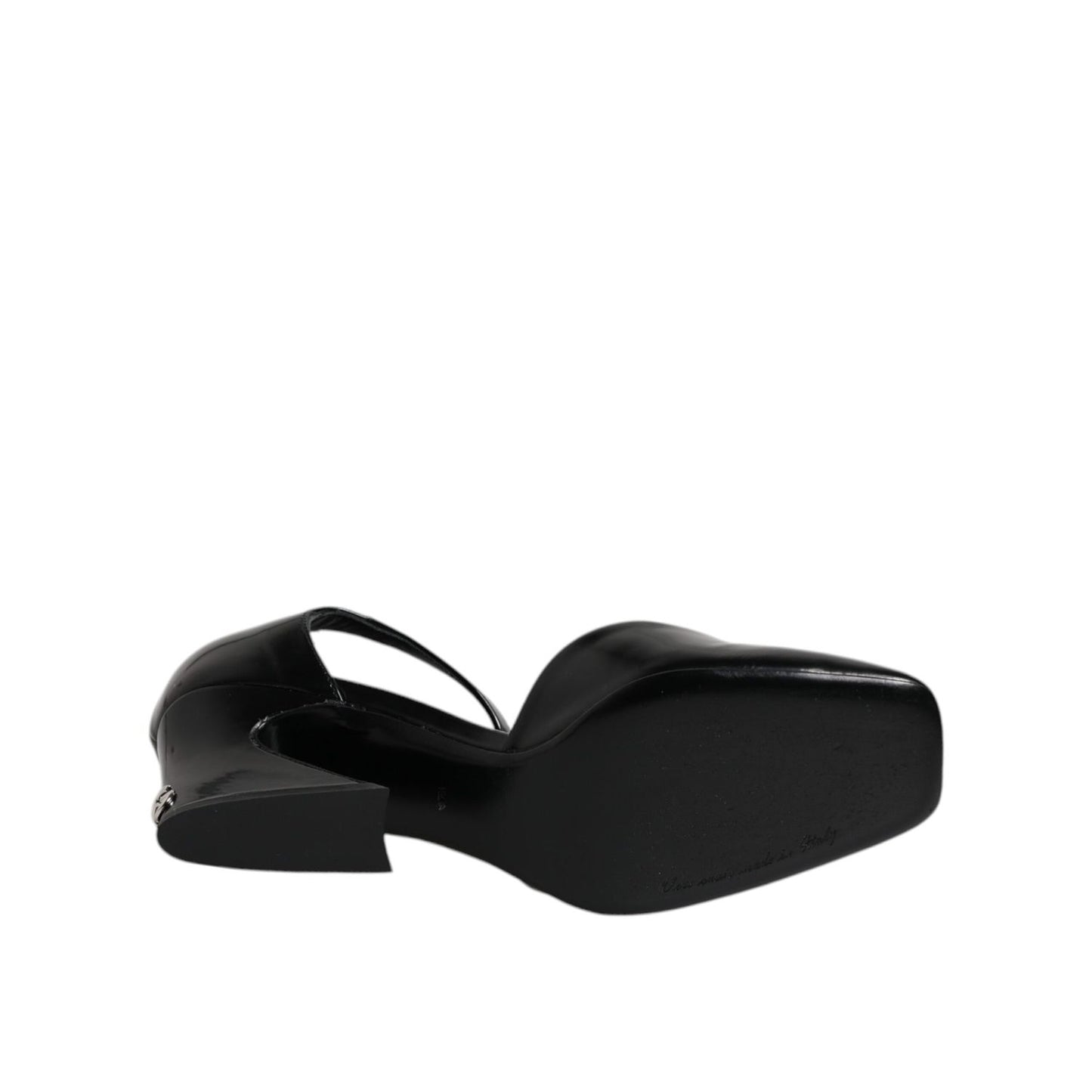 Dolce & Gabbana Black Leather Jackie Ankle Strap Sandals Shoes