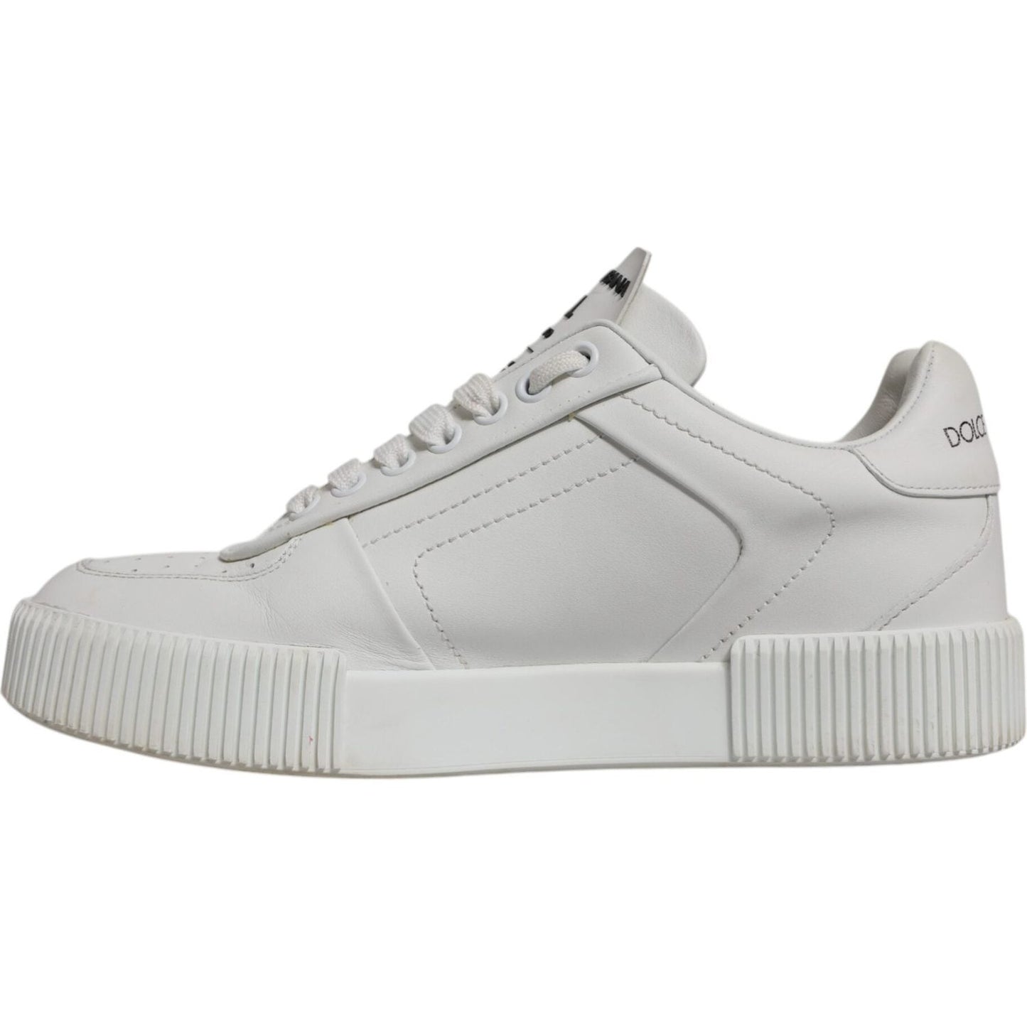 Dolce & Gabbana White Miami Leather Low Top Sneakers Shoes