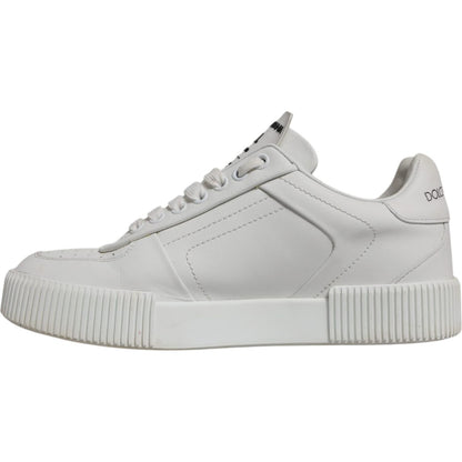 Dolce & Gabbana White Miami Leather Low Top Sneakers Shoes