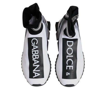 Dolce & Gabbana White Black Sorrento Socks Sneakers Shoes