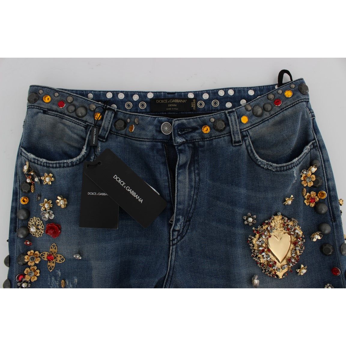 Enchanted Sicily Embellished Boyfriend Jeans