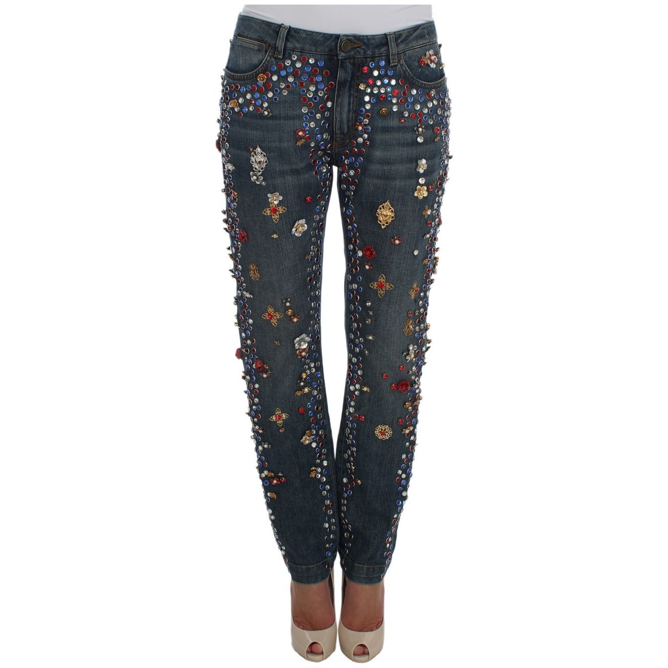 Enchanted Sicily Crystal Heart Boyfriend Jeans