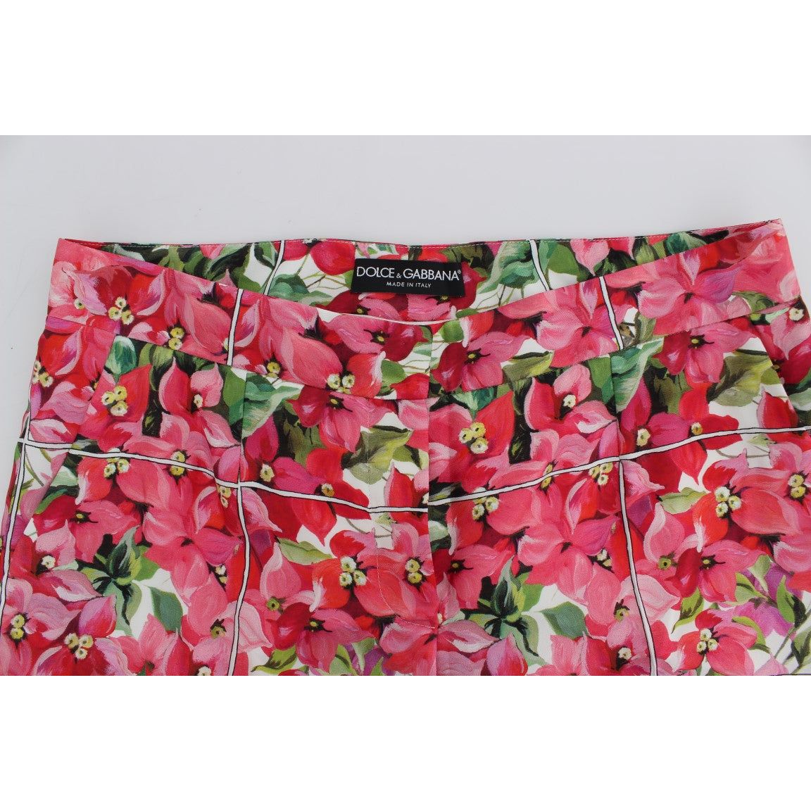 Multicolor Floral Silk Capri Pants