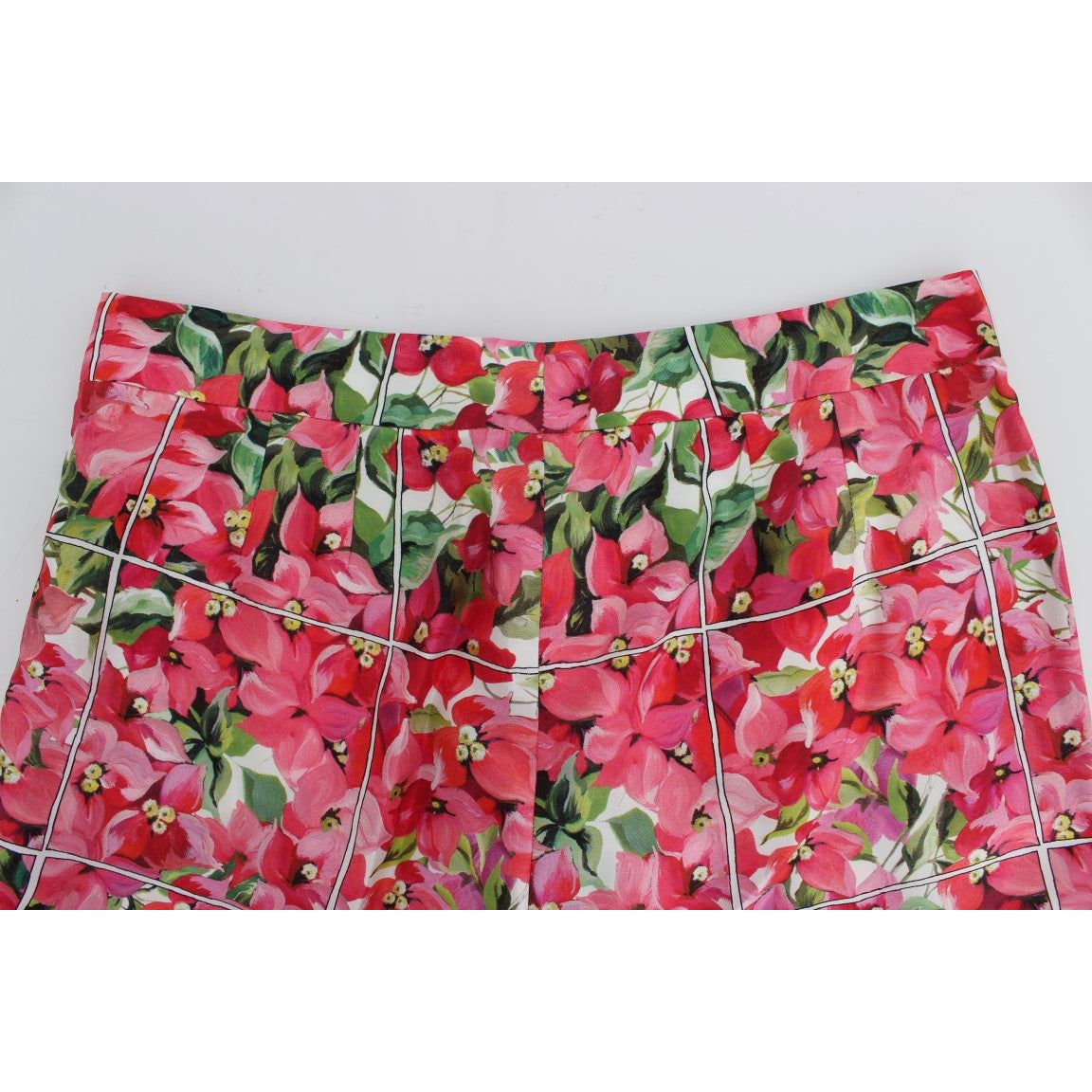 Multicolor Floral Silk Capri Pants