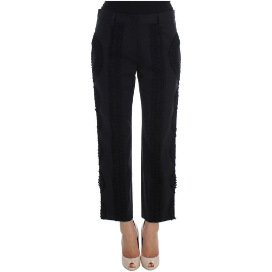 Dolce & Gabbana Elegant Black Torero Capri Pants black-cotton-stretch-torero-capris-pants