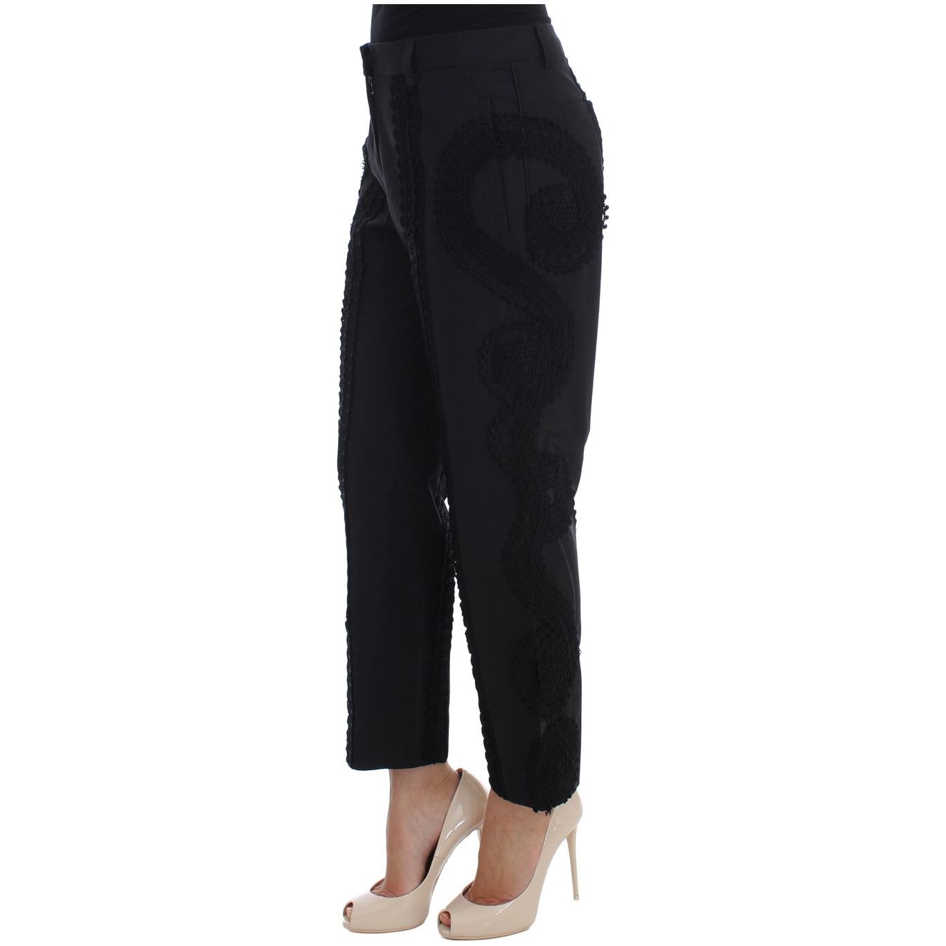 Elegant Black Torero Capri Pants