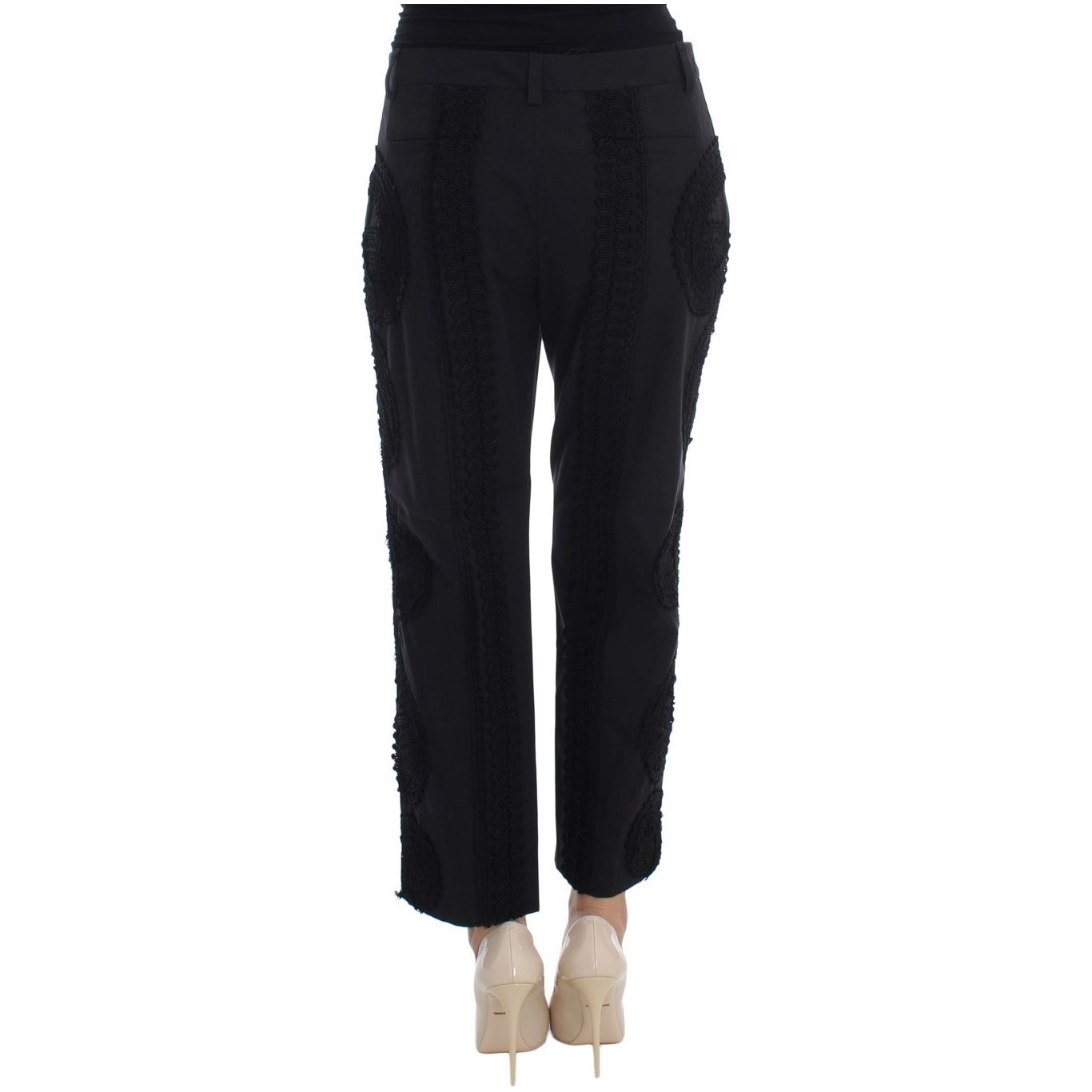 Elegant Black Torero Capri Pants