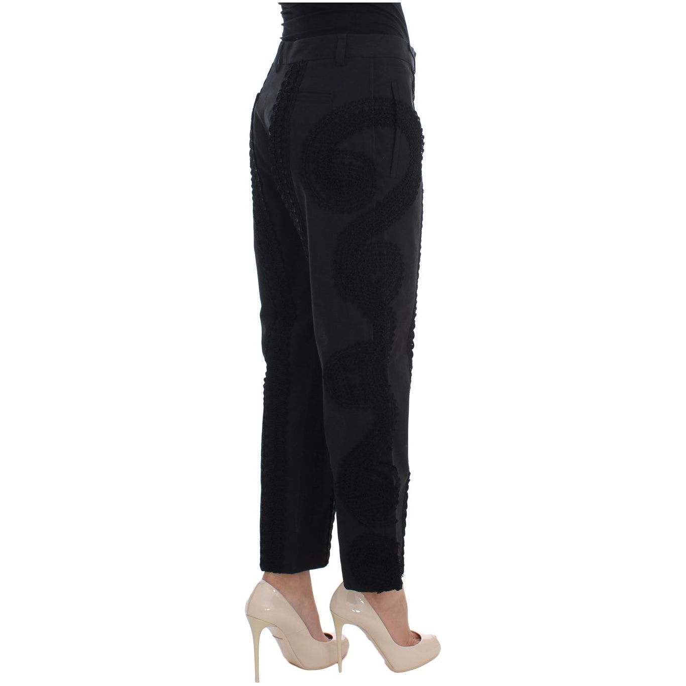 Elegant Black Torero Capri Pants