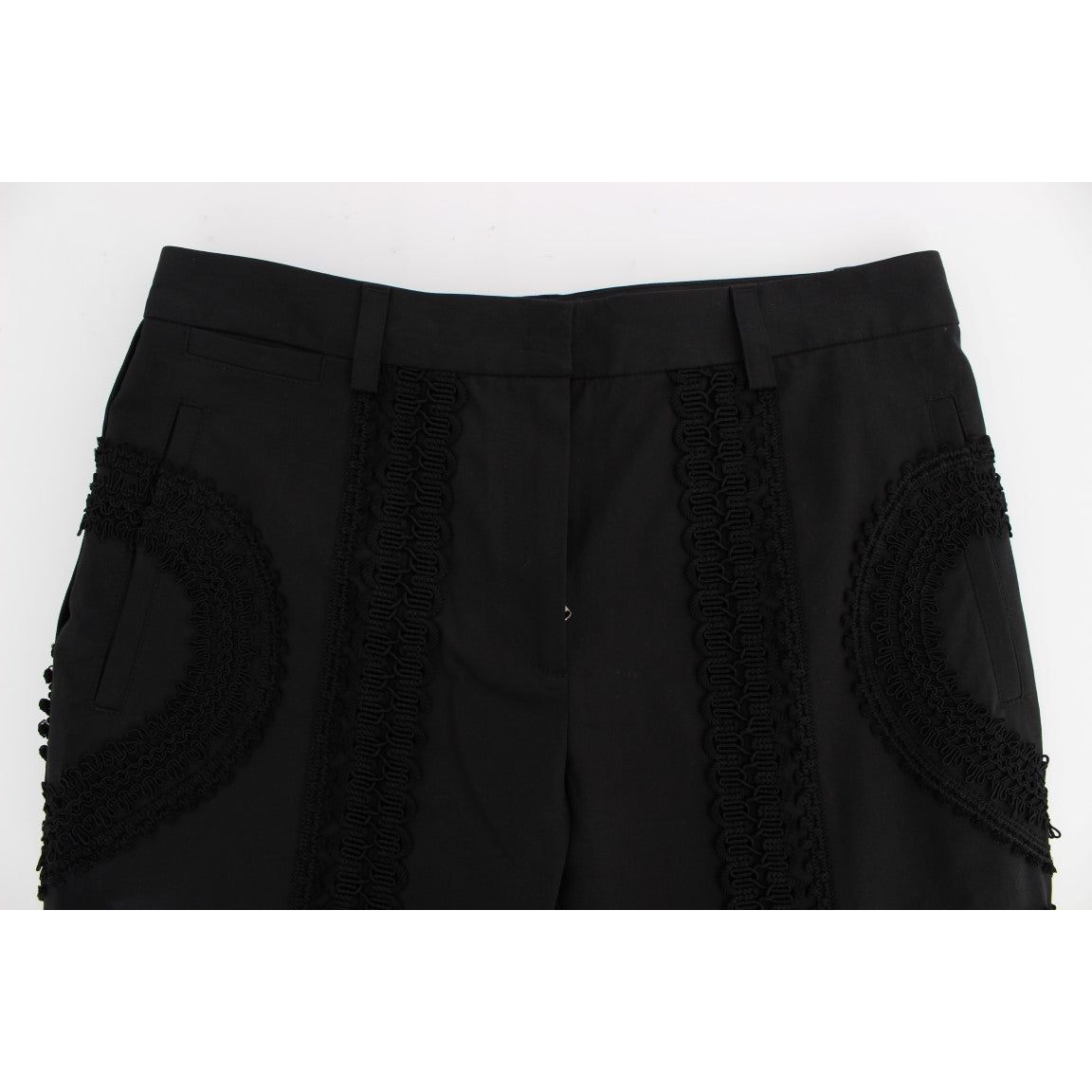 Elegant Black Torero Capri Pants