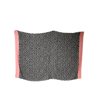 Dolce & Gabbana Black White Polka Dots Fringes Wrap Scarf