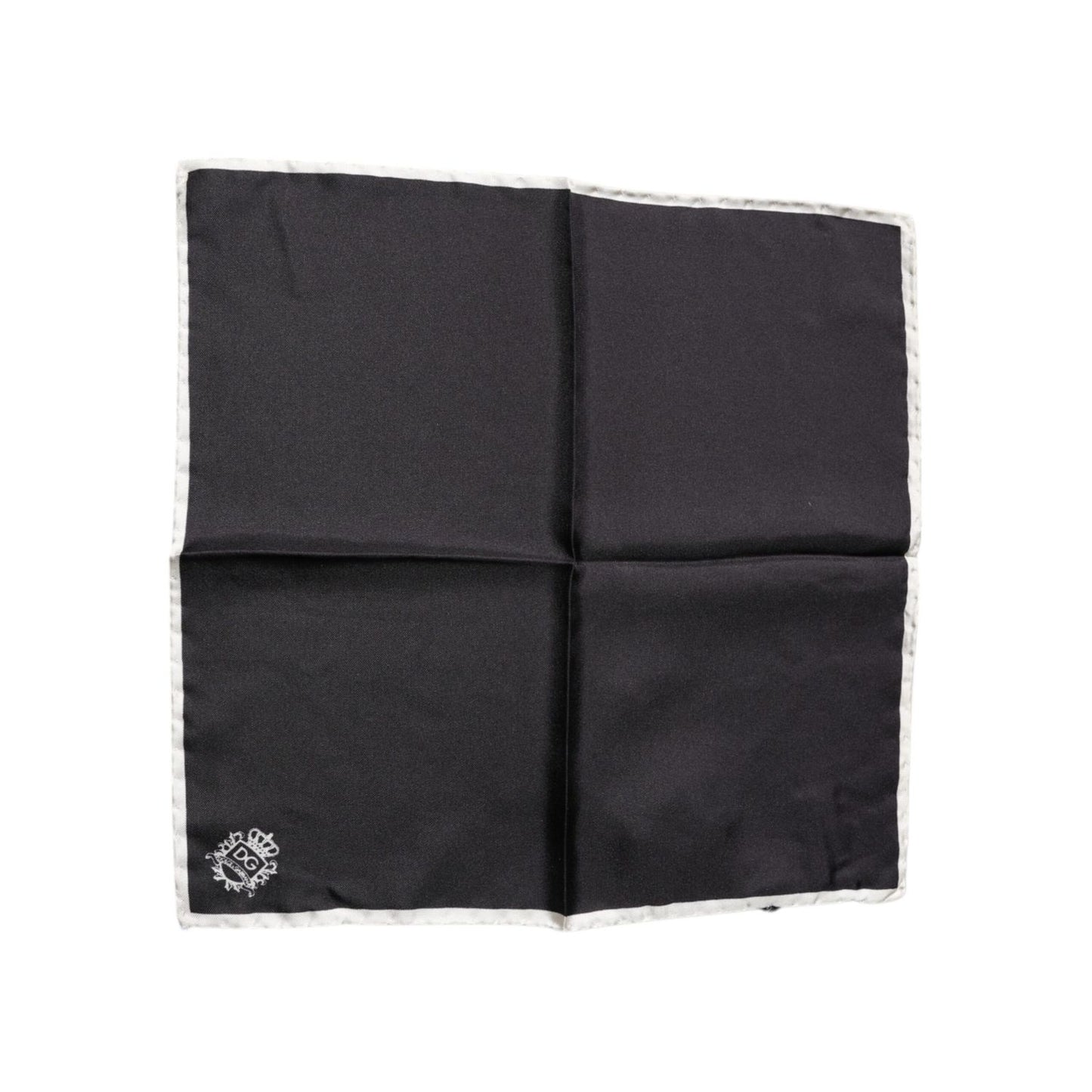 Dolce & Gabbana Black Crown Logo Square Handkerchief Scarf