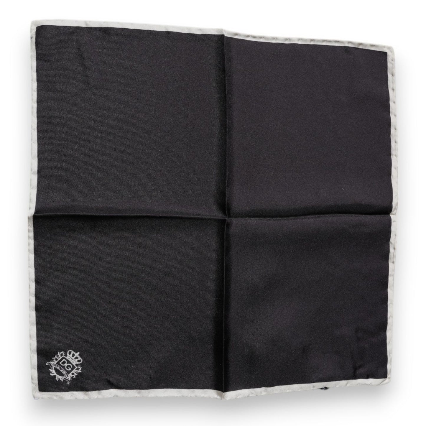 Dolce & Gabbana Black Crown Logo Square Handkerchief Scarf