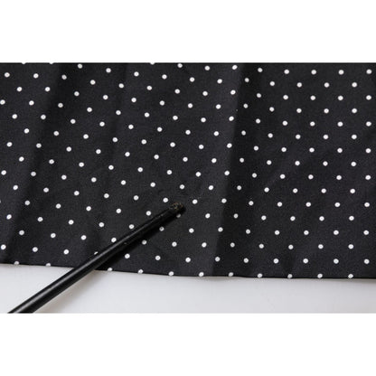 Dolce & Gabbana Black Polka Dots Silk Skinny Neck Wrap Scarf