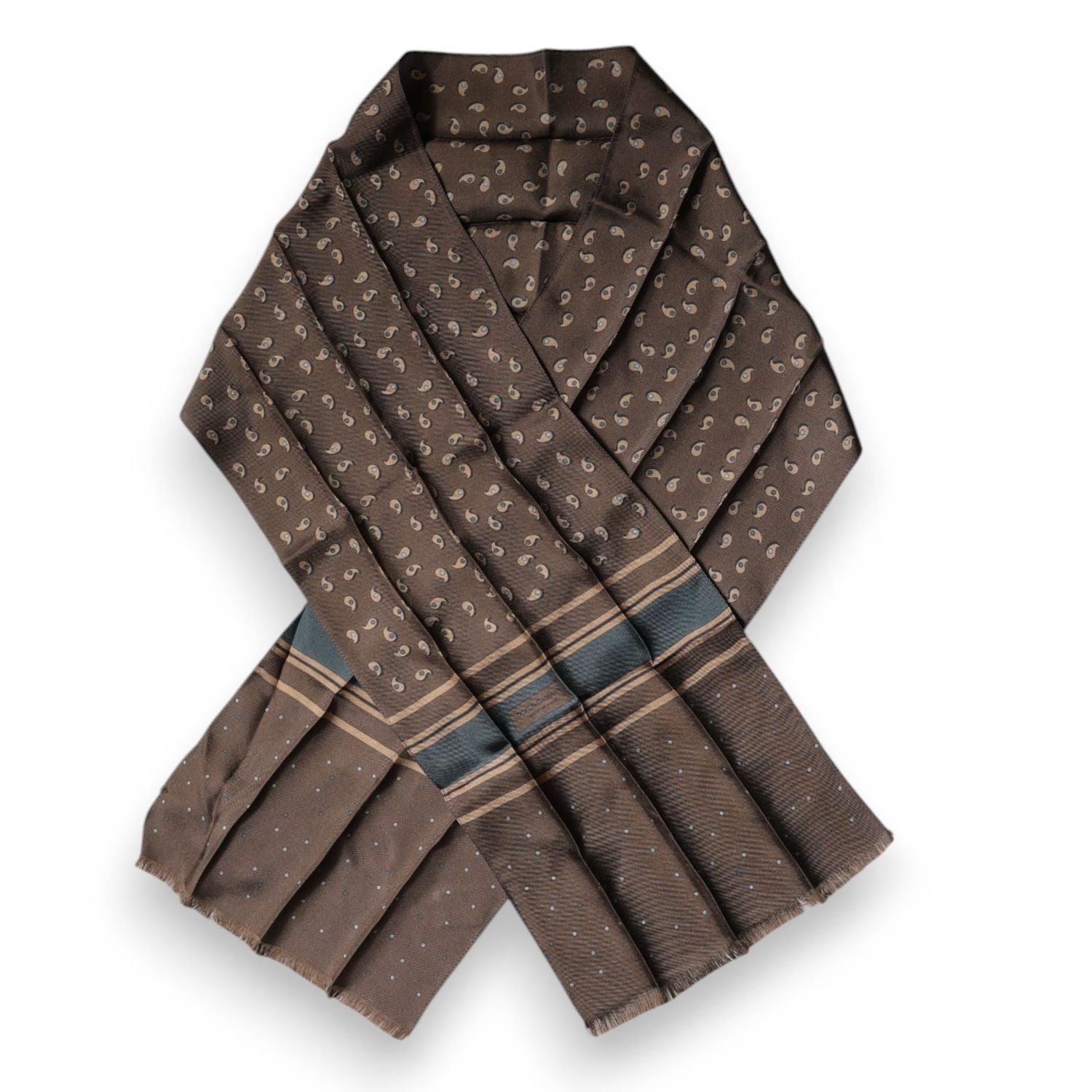 Dolce & Gabbana Brown Fantasy Silk Neck Wrap Shawl Scarf