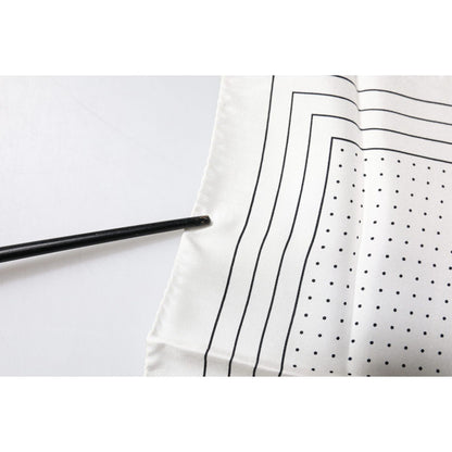 Dolce & Gabbana White Polka Dots Square Handkerchief Scarf
