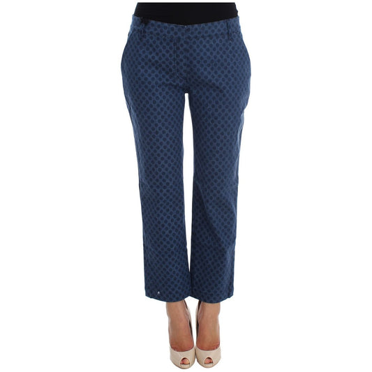 Polka Dotted Capri Stretch Jeans