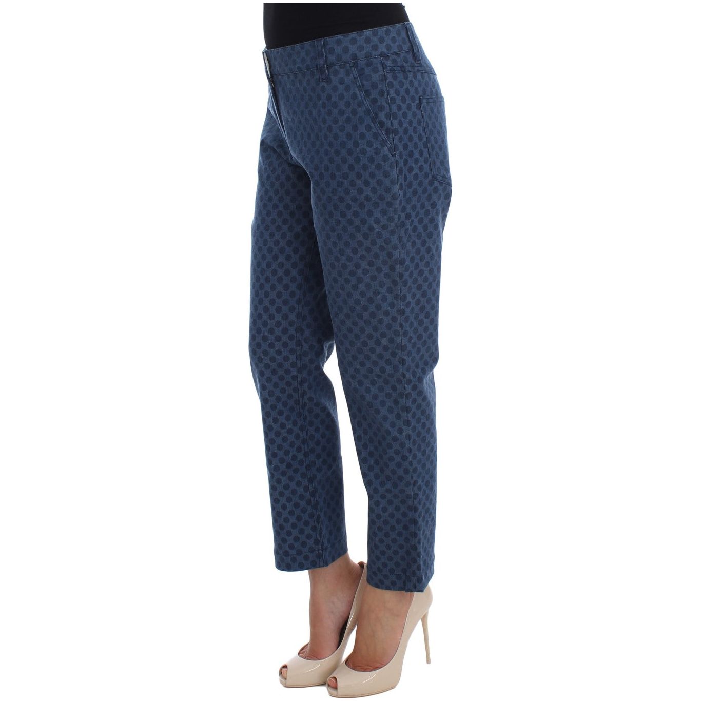 Polka Dotted Capri Stretch Jeans