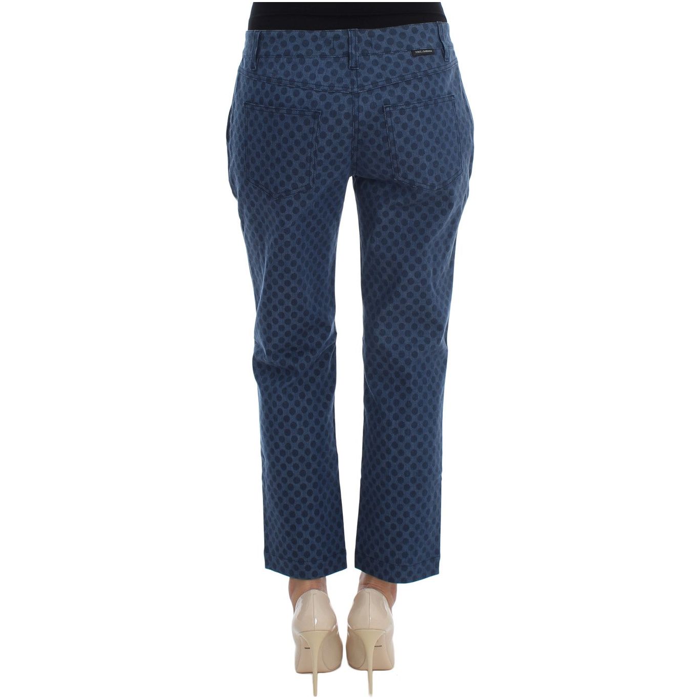 Polka Dotted Capri Stretch Jeans